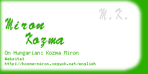 miron kozma business card